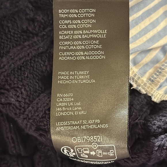 Maeve Anthropology Cable Short Sleeve Twofer Sweater Navy - Picture 10 of 14